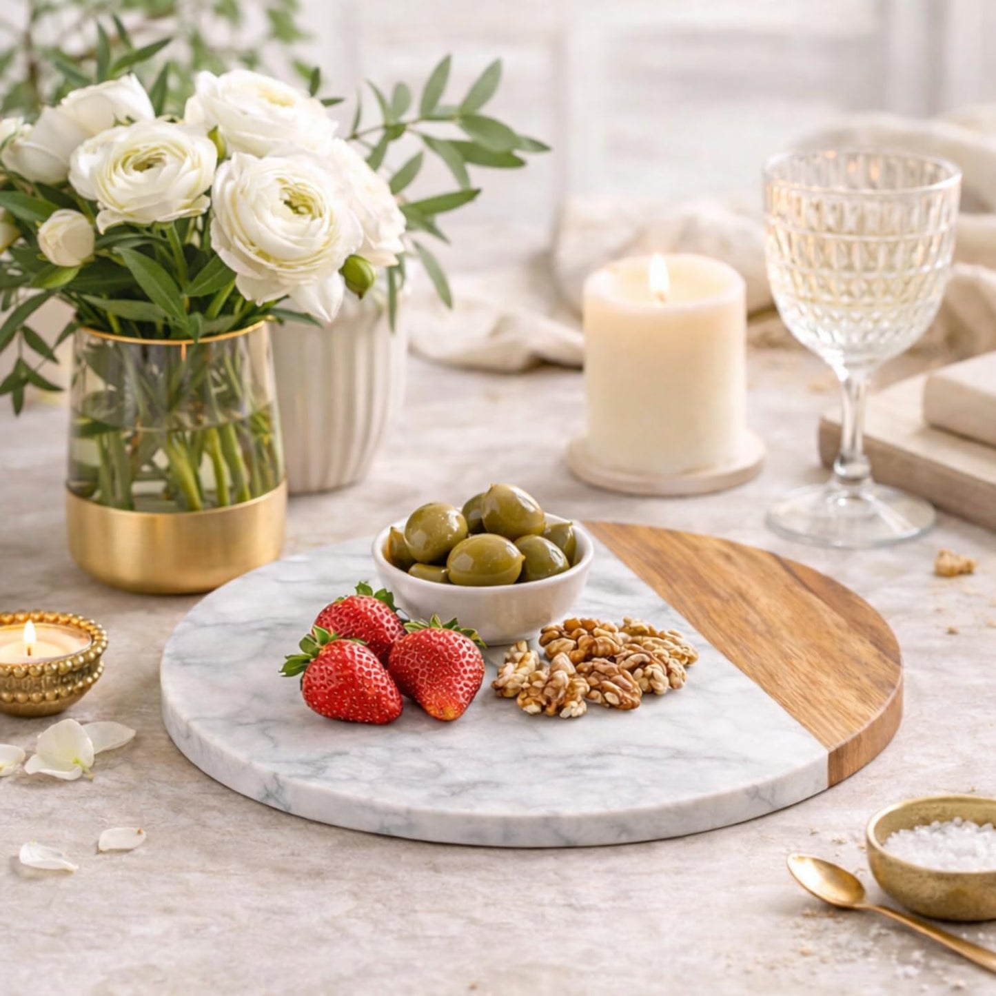 KC KULLICRAFT White Marble Board, 10 Inches