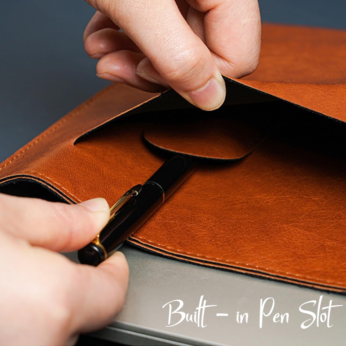 PU Leather A4 File Folder Document Holder for Women, Waterproof Portfolio Envelope Folder Case with Snap Closure, A4 Envelopes Leather Filing Folder Organizer for Women Men Colleagues Staffs - Brown