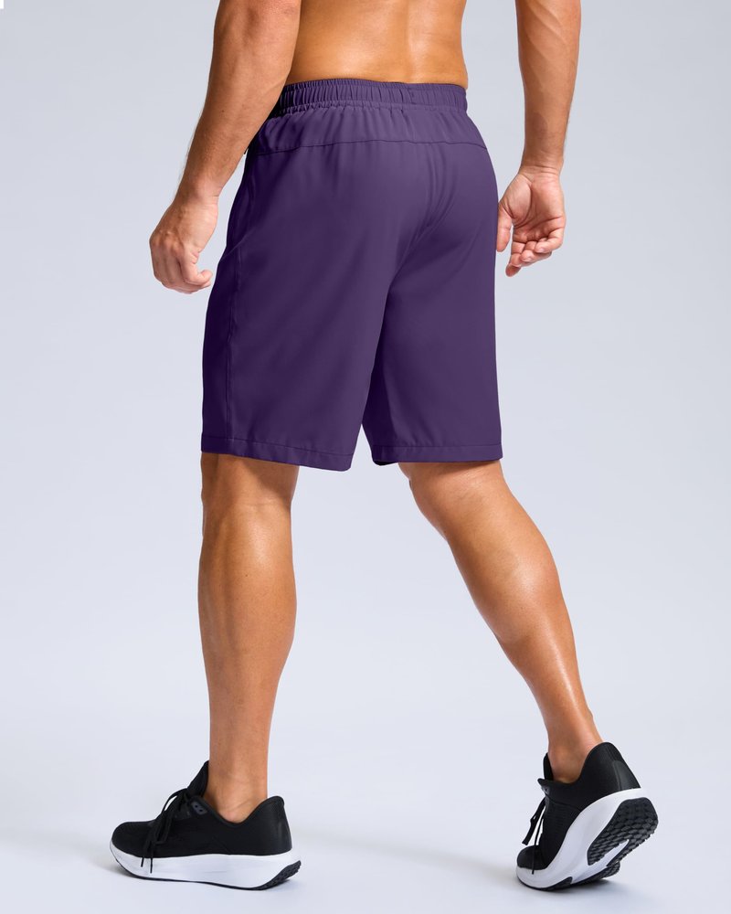 Men's Athletic Running Shorts with Zipper Pockets Quick Dry 7"/ 5"/ 9" Workout Gym Shorts for Basketball Hiking(Purple,9S)