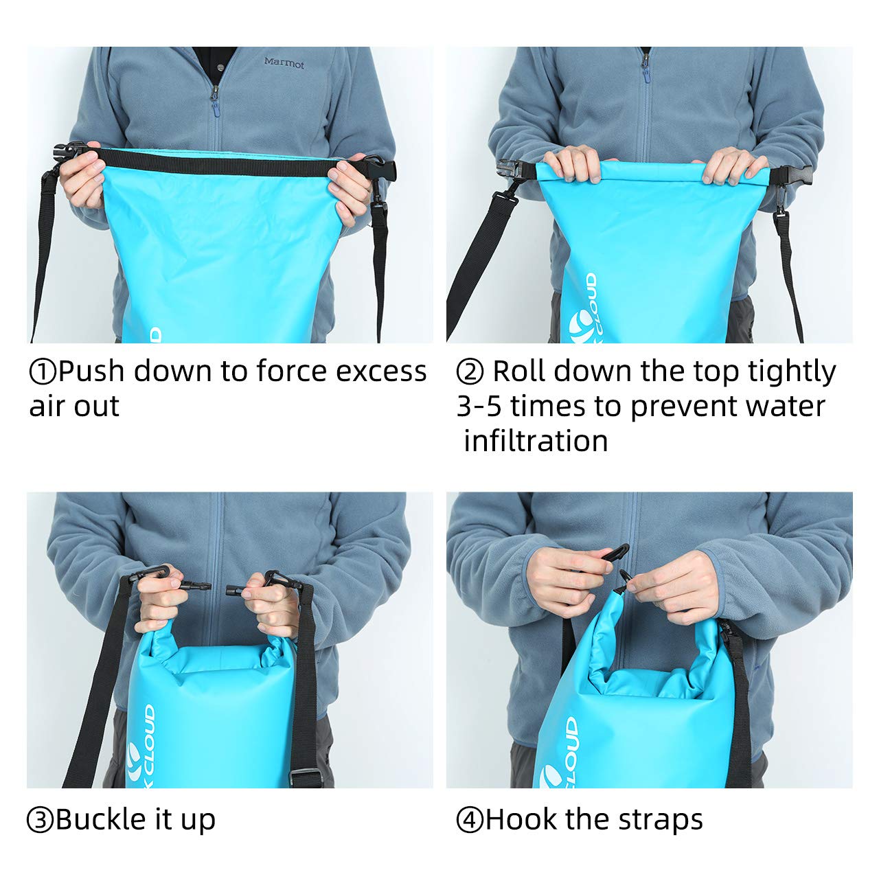 ROCK CLOUD Dry Bag Waterproof 20L Dry Sack for Kayaking Rafting Boating Beach Surfing Swimming Canoe Camping Hiking Fishing Ski