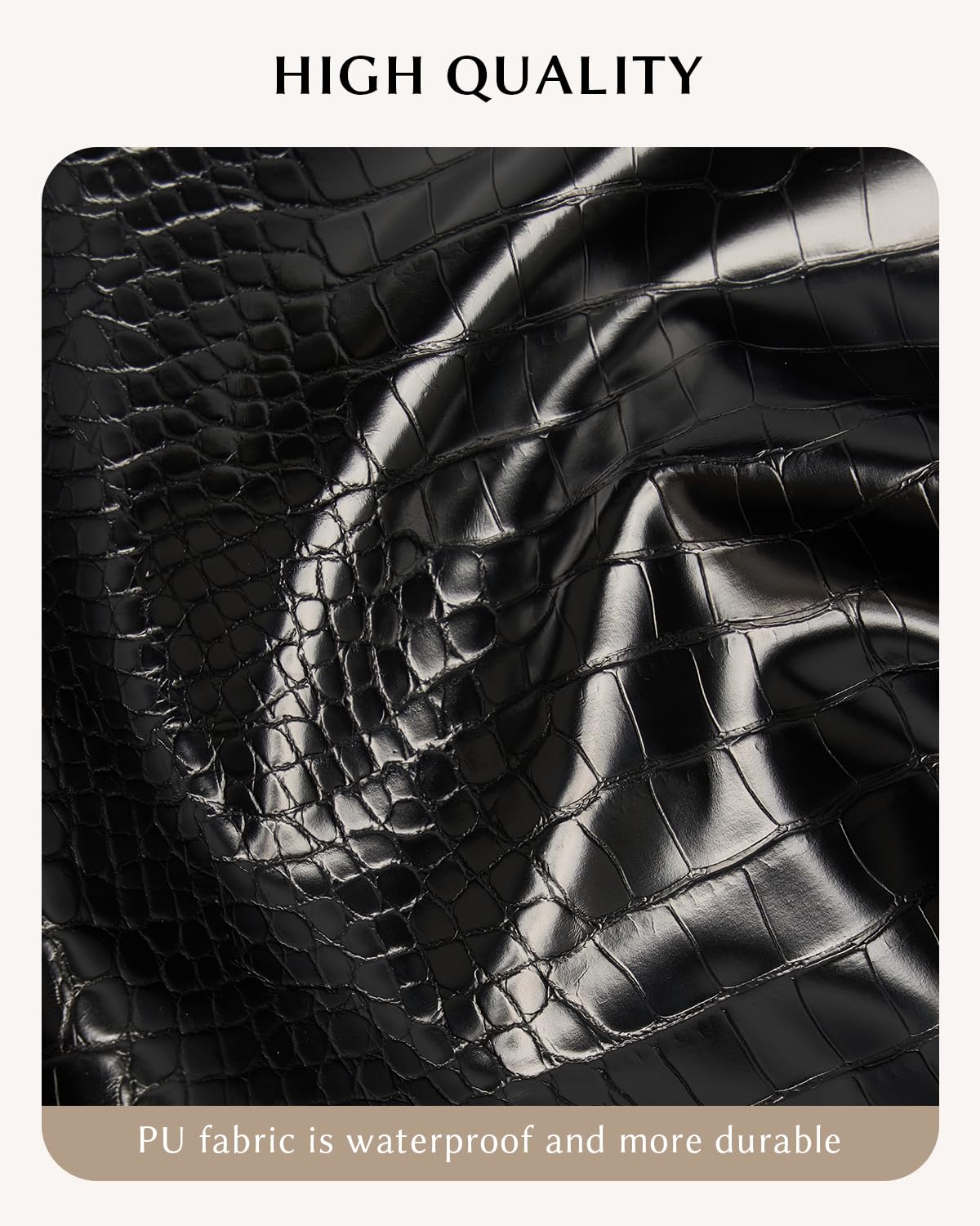 Yikisite Make Up Bag, Cosmetic Organizer for Women, Waterproof Croc PU Leather Makeup Organizer with Divider and Handle Toiletry Bag Travel Bag (Croc Embossed, Black)