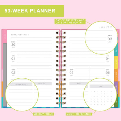 And Per Se Student Planner 2025-2026, Academic Planner July 2025 - June 2026, 8.5" × 6.2", Weekly & Monthly Lesson Plan for Students with Colorful Tabs & Stickers (Stripe)