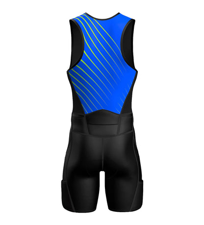 Sparx Men's Premium Triathlon Suit – Padded, Quick-Dry, Compression Fit, Lightweight Tri Suit for Swim, Bike, Run Race & Training (Medium, Bluegreen)