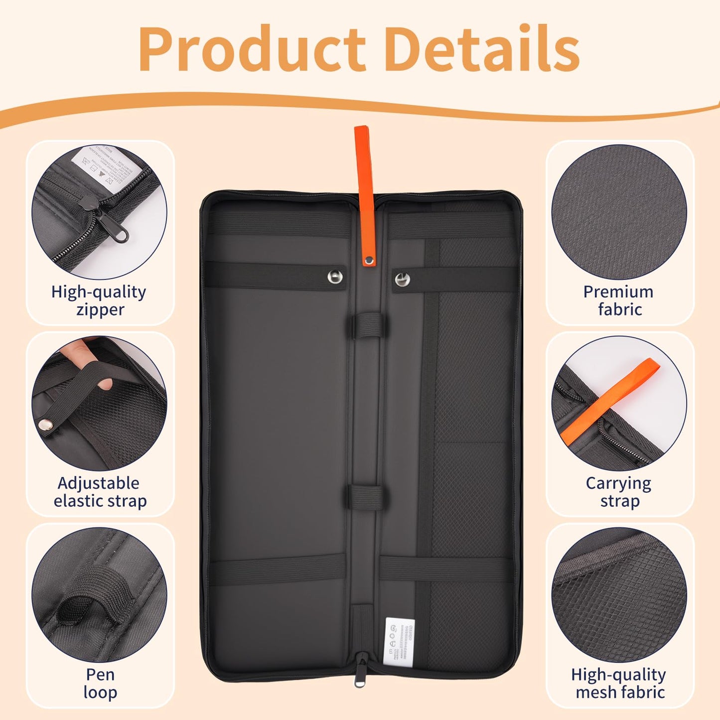 RAWMOCE Tie Storage Organizer, Hard Shell Tie Box for Business Travel, Anti-Crush Necktie Holder with Zipper Closure, Keeps Ties Neat and Wrinkle-Free (Empty Bag Only)
