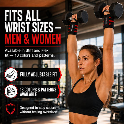 Rip Toned 18" Wrist Wraps for Weightlifting - Small Floral Flex, USPA