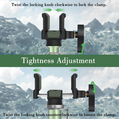 Manbily U-7 Shooting Saddle for Hunting Tripod, Aluminum Alloy Universal Rest Head Clamp Mount, Arca-Swiss Compatibility Base for monopod, Green