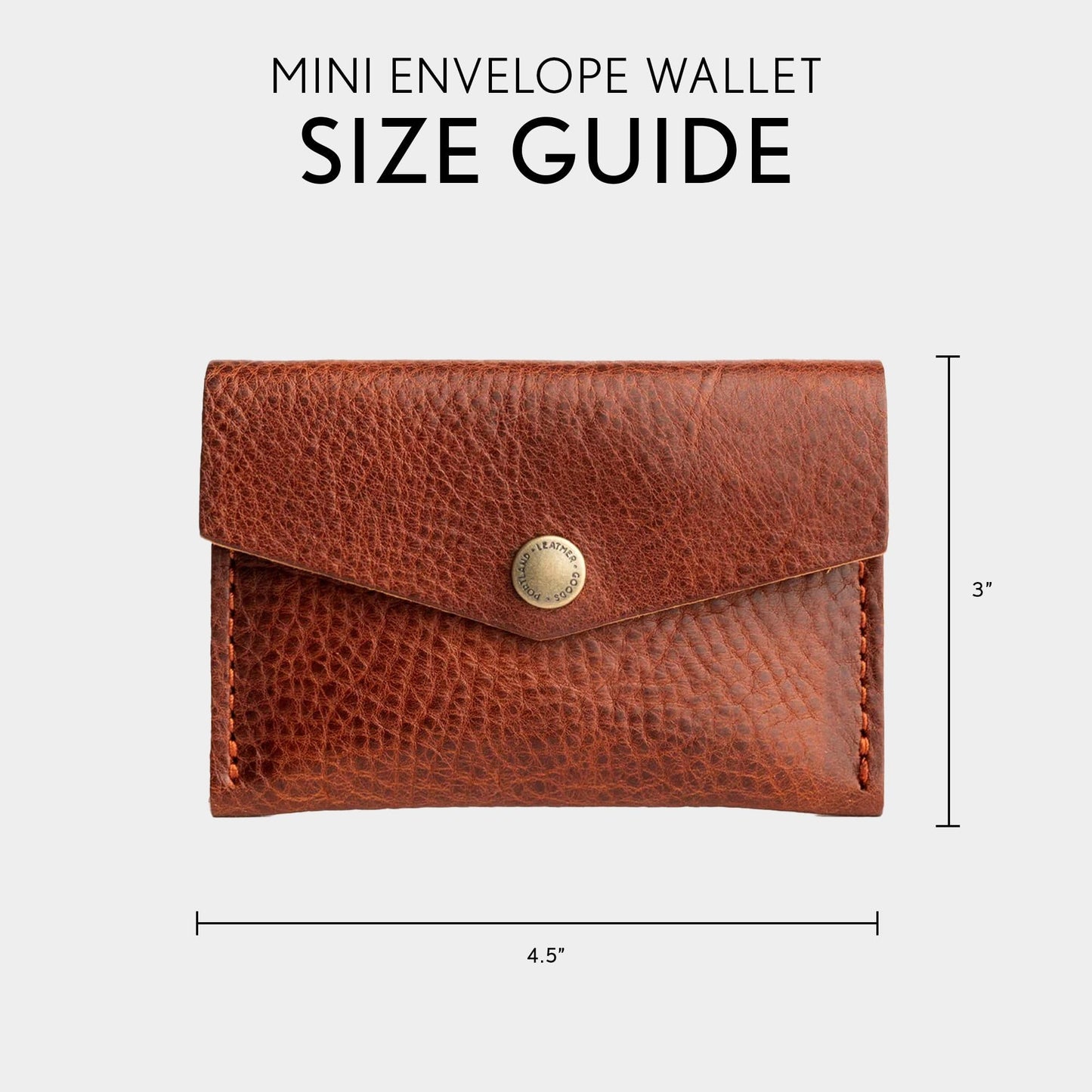 Portland Leather Goods Mini Envelope Wallet for Women – Handmade from the Finest Full-Grain Hides – Features Two Interior Pockets with Secure Snap Closure – Nutmeg