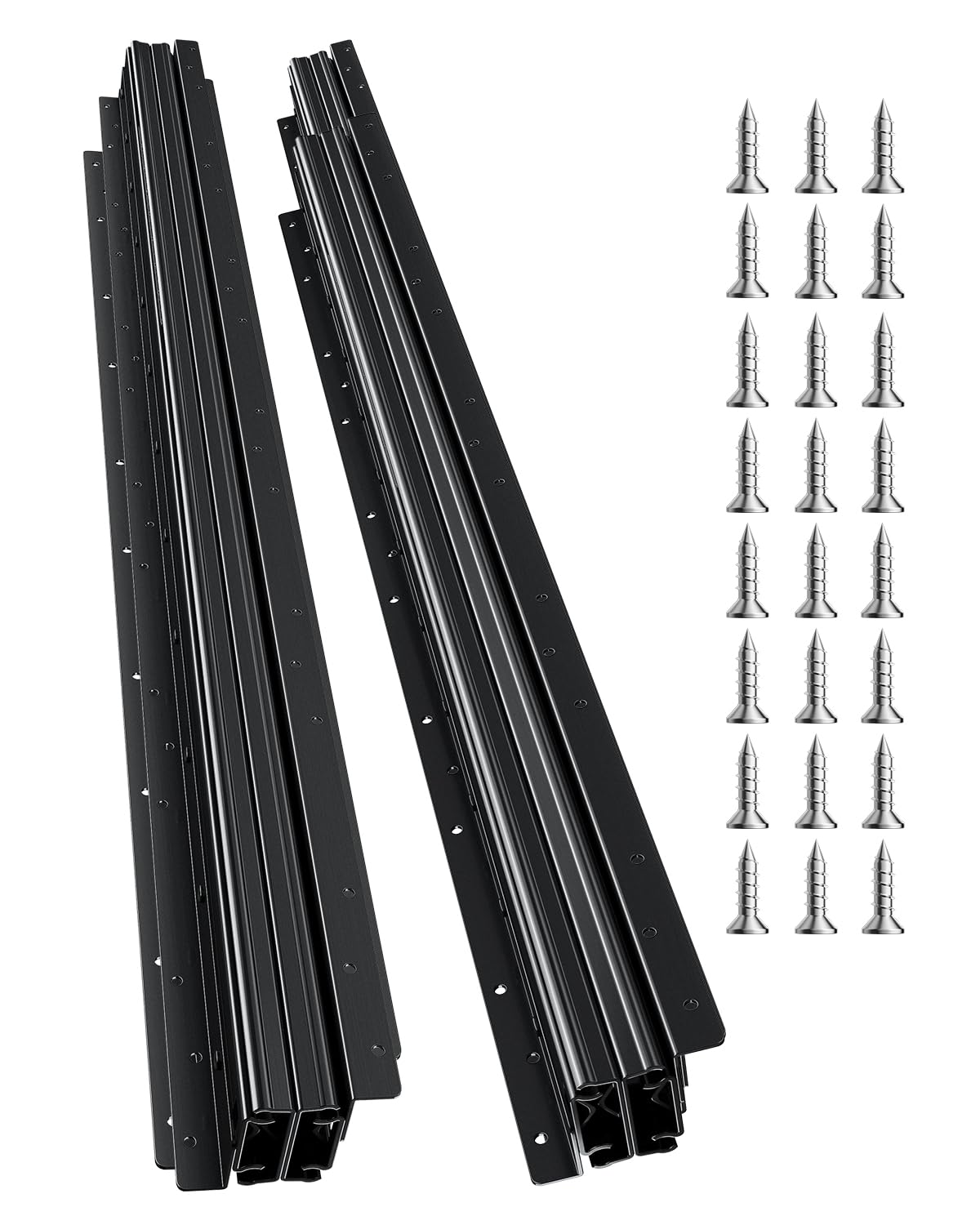 VEVOR Undermount Heavy Duty Drawer Slides, 16 24 32 40 Inch 260 lb Load Capacity Full Extension Ball Bearing Under Stair Cabinet Rails, Bottom Stair Cabinet Glides Track Runners(40inch, Black)