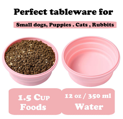Large Collapsible 40 OZ Travel Dog Bowls, 2 Pack with Lids, Foldable Silicone Food & Water Bowl for Large Dogs, Lightweight & Leak Proof, Perfect for Outdoor Travel, Camping & Hiking