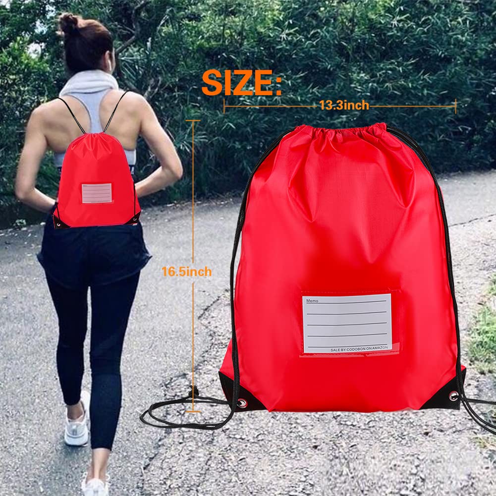 20 Pcs Drawstring Bags,Bulk Draw String Backpack, DIY Gym Sports Cinch Bag Sackpack for Women Men, Red