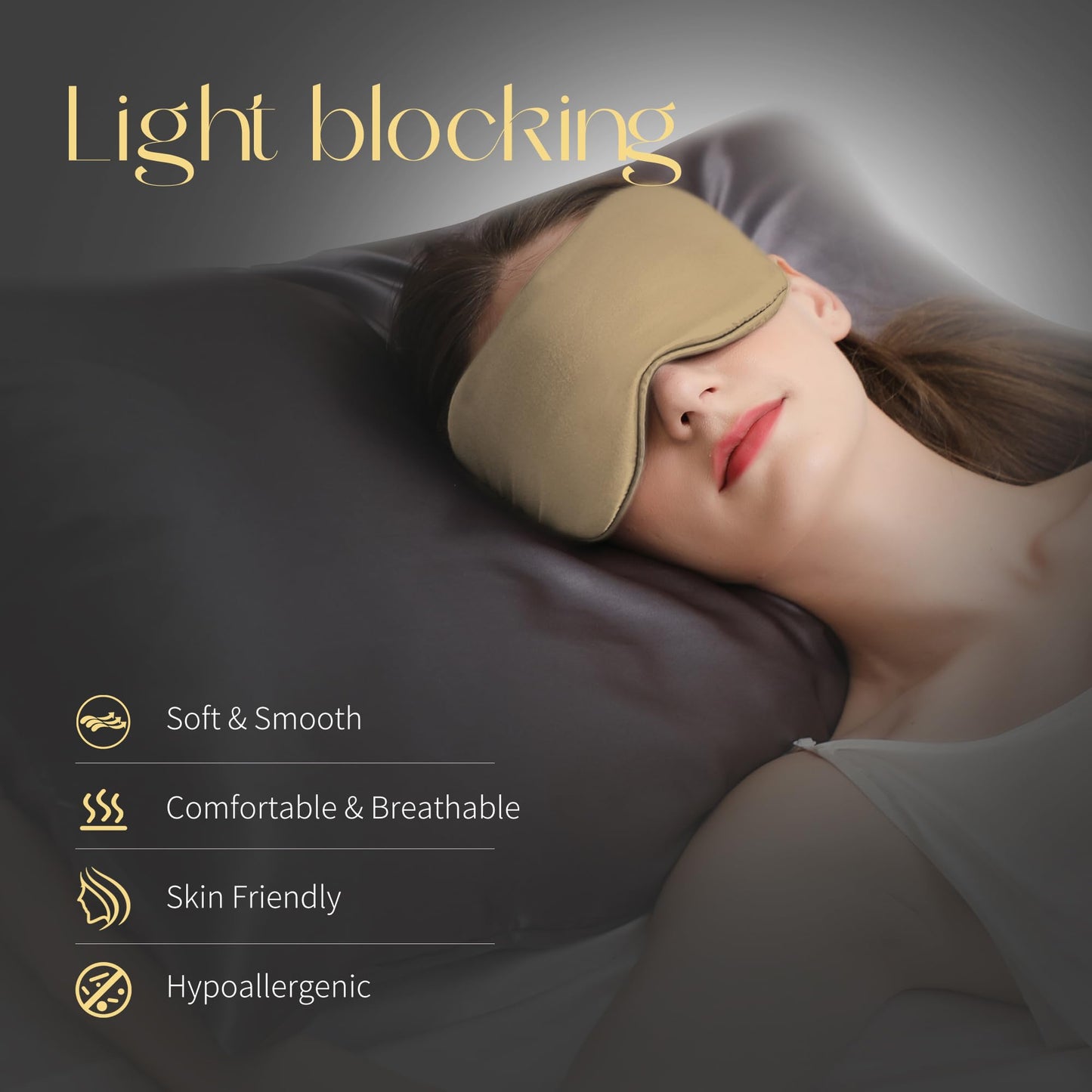ZIMASILK Adjustable 100% 22 Momme Mulberry Silk Sleep Mask for Sleeping, Filled with Premium Mulberry Silk, Softest & Breathable Blackout Eye Sleeping Mask (Black)