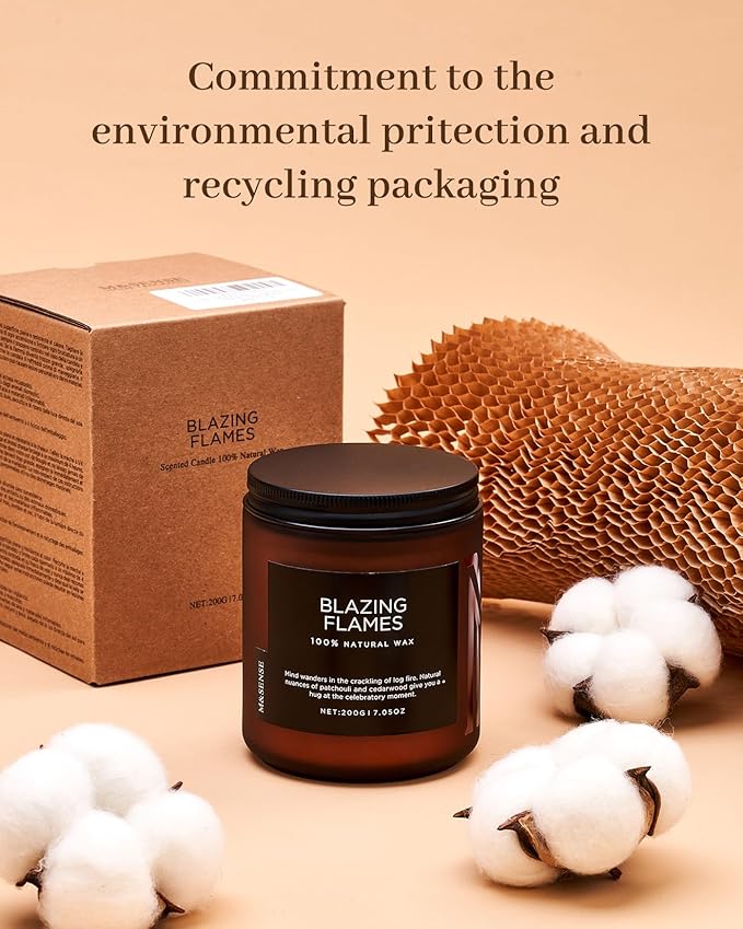 M&SENSE Snow Filled Dream - Jasmine & Pine Scented Natural Soy Wax Cotton Wick Candle for Home Decor, 7.05oz 50 Hours Long Lasting Winter Scent Holiday Gifts for Women Men