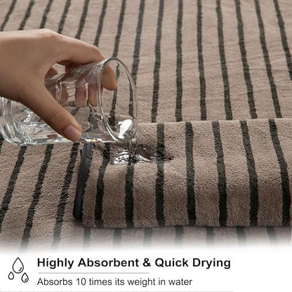 Oliven 2 Piece Brown Cabana Stripe Hand Towels