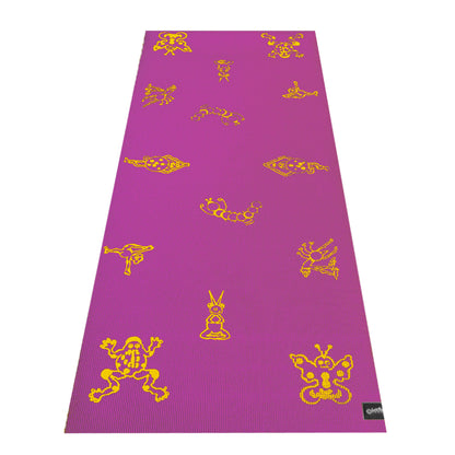 Bean Products Yoga Mat for Exercise - Non Slip Thick Comfortable Workout Floor Mat for Adults and Kids - Eco Friendly Foldable Yoga Mat for Yoga, Pilates, Gym and Stretching