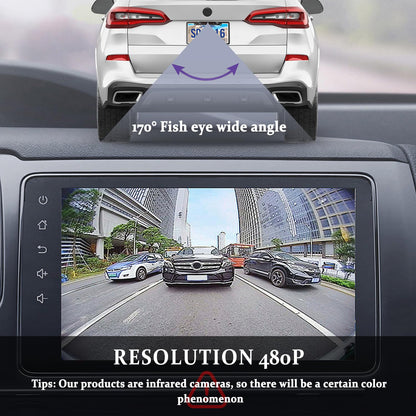 License Plate Backup Camera,HD Night Vision Reverse Camera with 8 LED,170°Wide Angle IP67 Waterproof Rear View Camera,Heavy Duty Reverse Camera Car Accessories Fits US License Plates