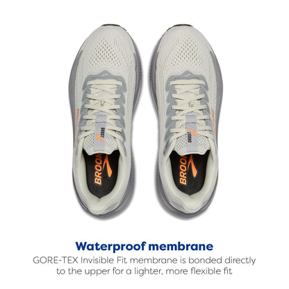 Brooks Men’s Ghost 17 GTX Waterproof Supportive Running & Walking Shoe - Smoke/Primer Grey/Orange - 12 Medium