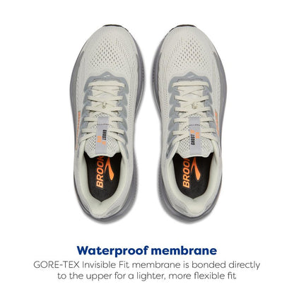 Brooks Men’s Ghost 17 GTX Waterproof Supportive Running & Walking Shoe - Smoke/Primer Grey/Orange - 7 Medium