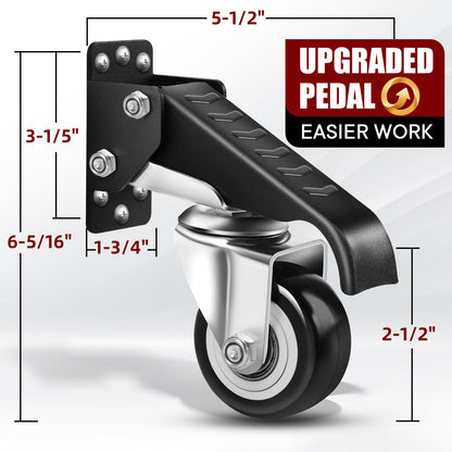 SPACECARE Retractable Workbench Casters Kit, Heavy Duty Workbenches Wheeels with 600 lbs Capacity, Adjustable Workbench Casters for Workbenches, Tables, and Cabinets, Easy to Install 4 Pack
