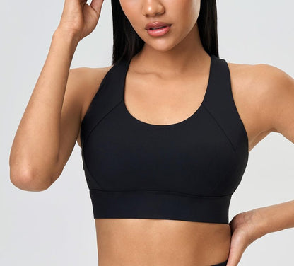 2 Pack Racerback Sports Bras for Women Medium Support Padded Workout Yoga Top Sports Wireless Bra
