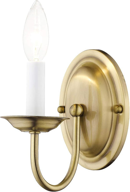 Livex Lighting 4151-01 Wall Sconce with No Shades, Antique Brass, 4.25"W x 7"H