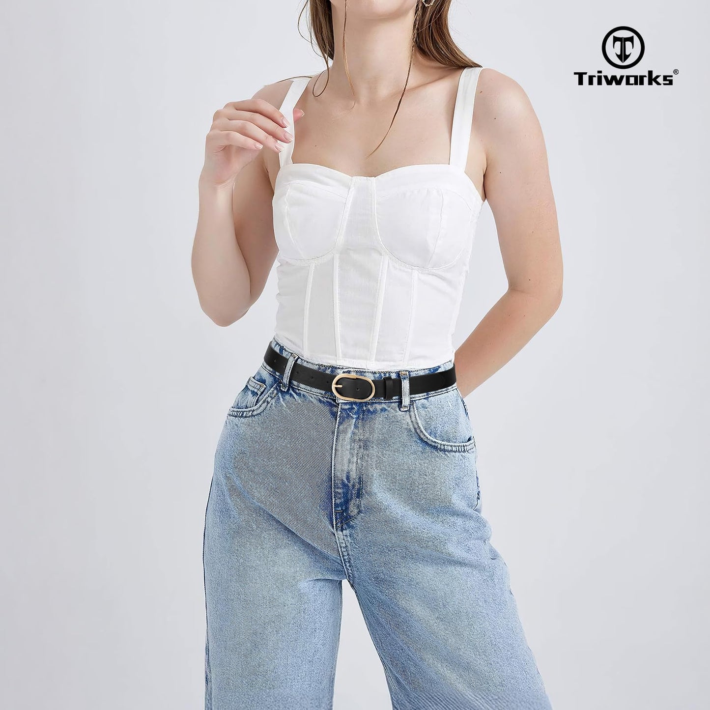 TRIWORKS 3 Pack Women Belts For Jeans Pants Dresses Ladies Leather Waist Belts