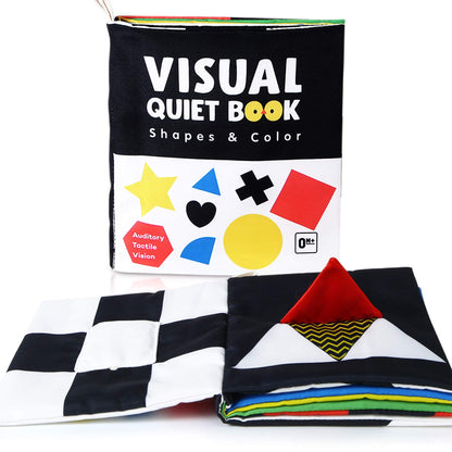 beiens High Contrast Black and White Baby Book - Touch and Feel Crinkle Sensory Toy - Visual Stimulation Interactive Montessori Toys for 0-12 Months Infant Newborn - Baby Gift for Boys Girls