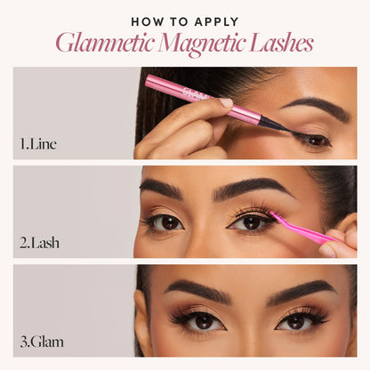 Glamnetic Magnetic Eyelashes - Virgo | Short Magnetic Lashes, 60 Wears Reusable Faux Mink Lashes Natural Look - 1 Pair