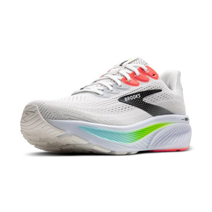 Brooks Men’s Ghost 17 Neutral Running Shoe - White/Pink Clay/Gecko - 14 Wide