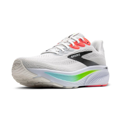 Brooks Men’s Ghost 17 Neutral Running Shoe - White/Pink Clay/Gecko - 10 Medium