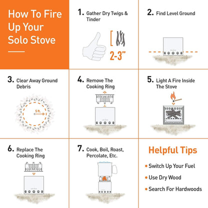 Solo Stove Campfire Camping Stove Portable Stove for Backpacking Outdoor Cooking Great Stainless Steel Camping Backpacking Stove Compact Wood Stove Design-No Batteries or Liquid Fuel Canisters Needed