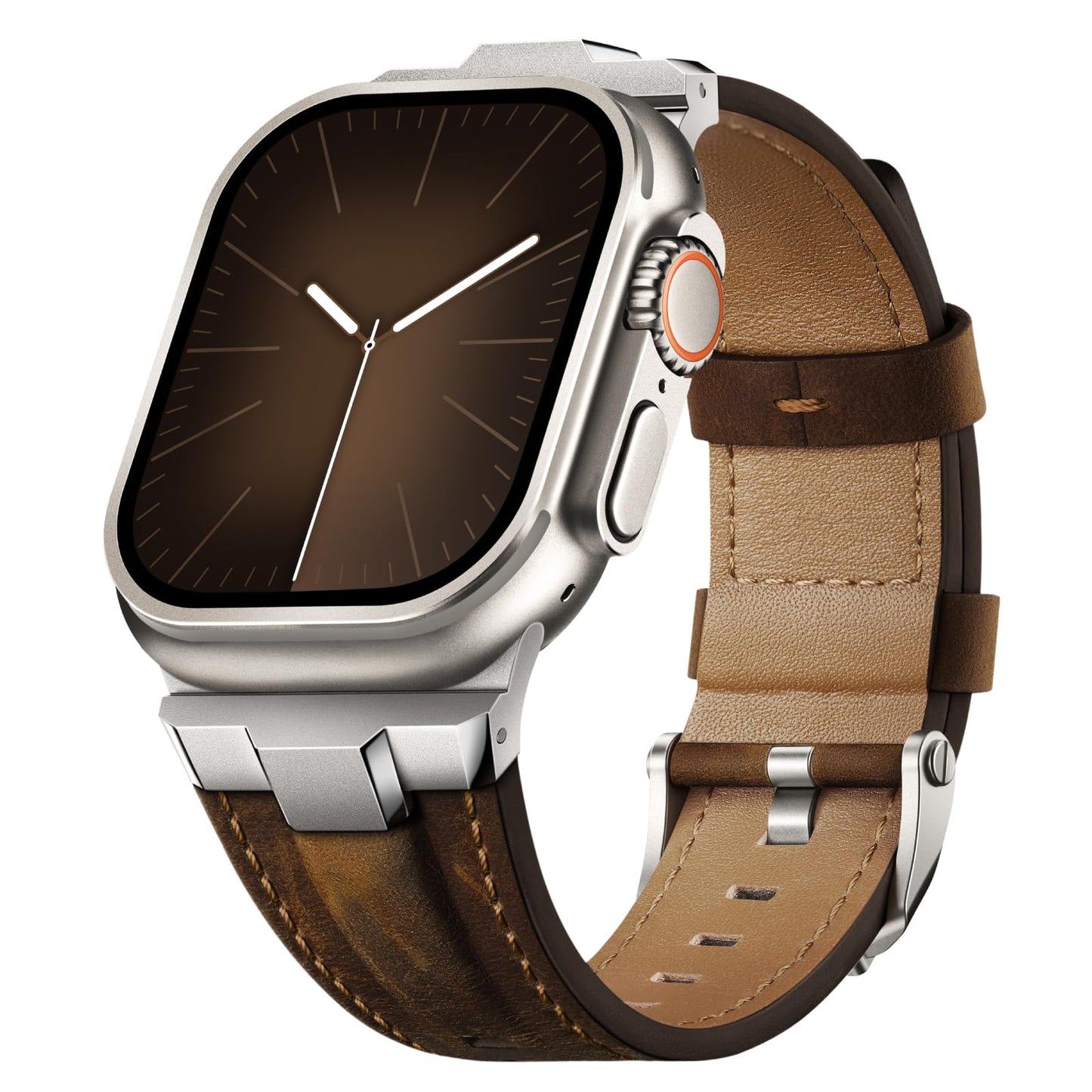 Suitisbest Leather Bands Compatible for Apple Watch Ultra Band 49mm 46mm 45mm 44mm 42mm, Genuine Leather Replacement Strap for iWatch Series 11 10 9 8 7 6 5 4 3 2 1, SE 3 2 1, Ultra 3 2 1