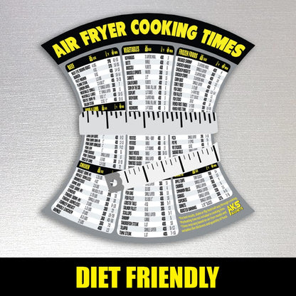 Air Fryer Magnetic Cheat Sheet - Large Print Easy to Read Airfryer Accessory - Air Fryer Cooking Times Chart Magnet, Airfry Cookbook Guide, Kitchen Cheat Sheet, Airfryer Oven Accessories 2025 (Red)