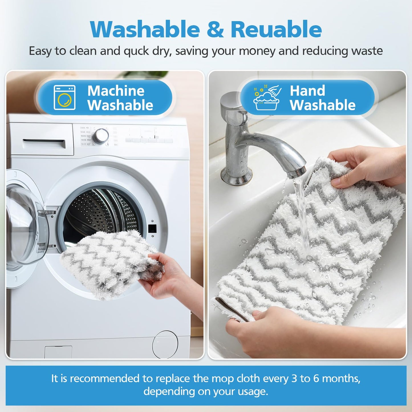 4 Pack Steam Mop Pads Replacement for Shark Lift-Away Pro & Shark Genius Mop System Pocket Mop S3973 S3973D S3973WM S5001 S5002Q S5003A S5004 S5004W S6001W S6001WM S6002 S6002C S6003D S6003W