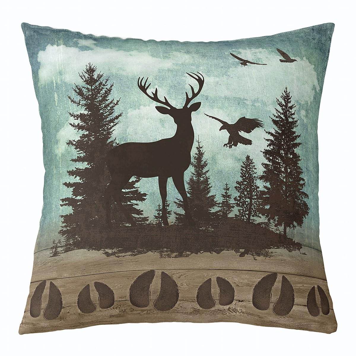 Erosebridal Set of 4 Rustic Hunting Throw Pillow Covers Farmhouse Throw Pillows Covers,Vintage Bear Cabin Deer 18 x 18 Pillow Insert Woodland Animals Accent Pillow Case (Inserts Not Included)