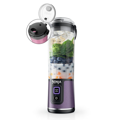 Ninja BC151BK Blast Portable Blender, Cordless, 18oz. Vessel, Personal Blender-for Shakes & Smoothies, BPA Free, Leakproof-Lid & Sip Spout, USB-C Rechargeable, Dishwasher Safe Parts, Black