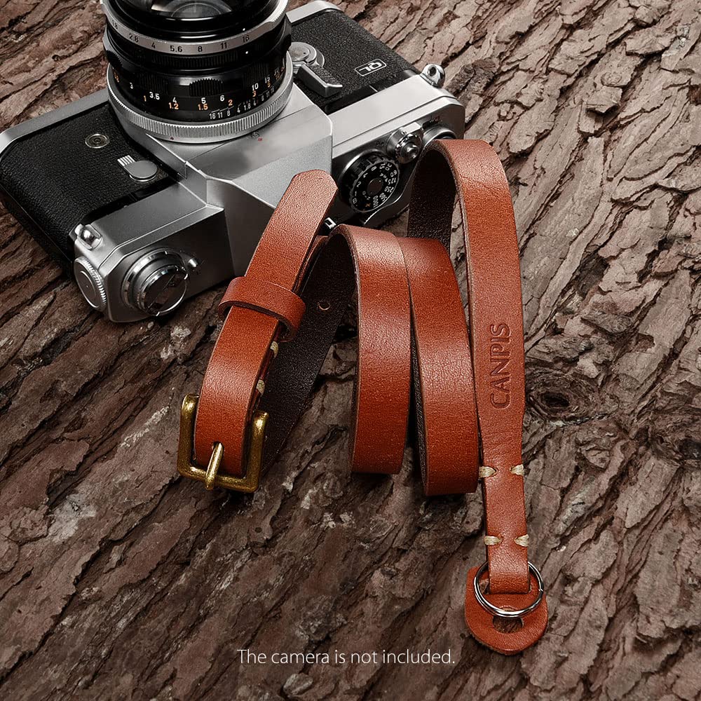 CANPIS CP006 Camera Shoulder Neck Strap Brown, Four Stage Buckled Adjustable Length compatible with Mirrorless Compact Cameras