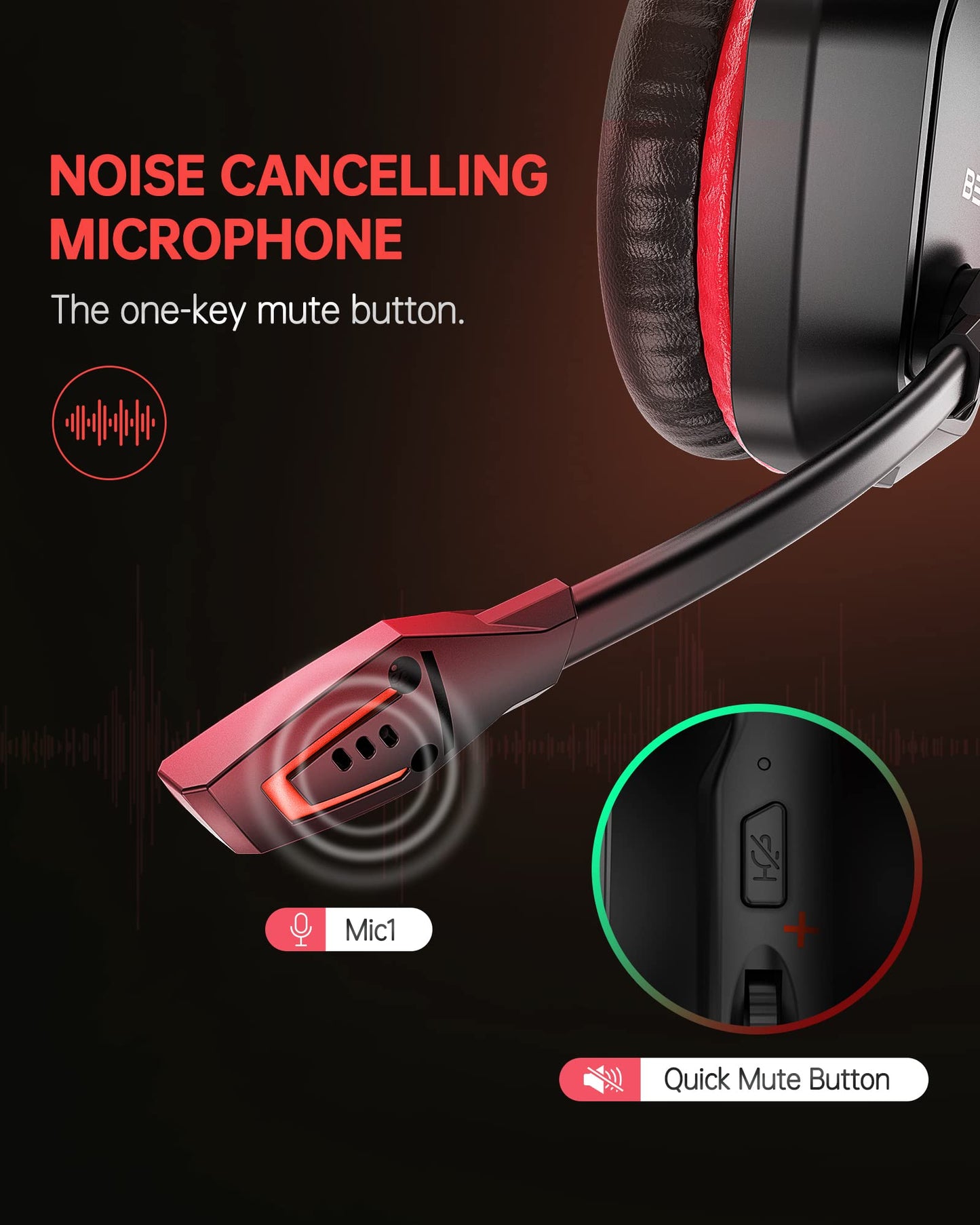 BEAVIIOO Wireless Gaming Headset PC, PS5, PS4-50-Hr Battery, Noise-Canceling Mic, Surround Sound, for Immersive Gaming, Virtual Meetings, All-Day Comfort, Gamers & Professionals (Update)
