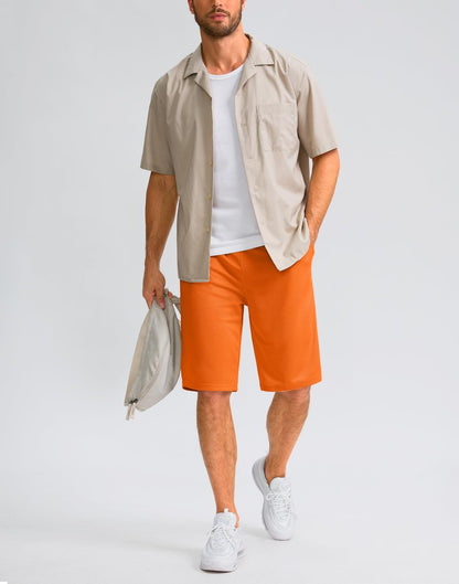 G Gradual Men's Athletic Shorts with Pockets 9" / 11" Long Basketball Shorts Lightweight Quick Dry Gym Workout Shorts for Men(Orange,XXL)