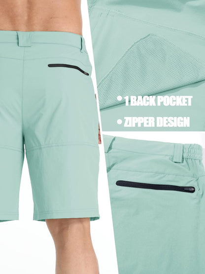 TACVASEN Mens Shorts 10" Dress Golf Outdoor Lightweight Quick Dry Summer Casual Fishing Travel Shorts with Zipper Pockets Lake Blue 30