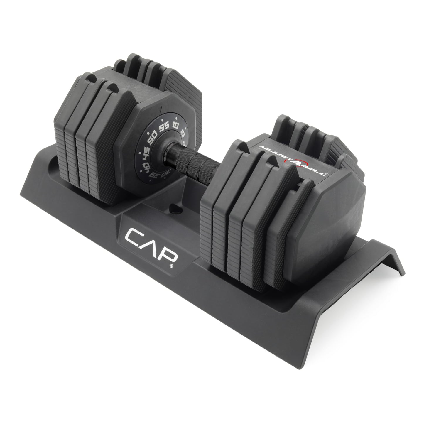 CAP Barbell ADJUSTABELL Adjustable 55 lb Hex Dumbbell Weights - Singles & Pairs | Multiple Handle Options