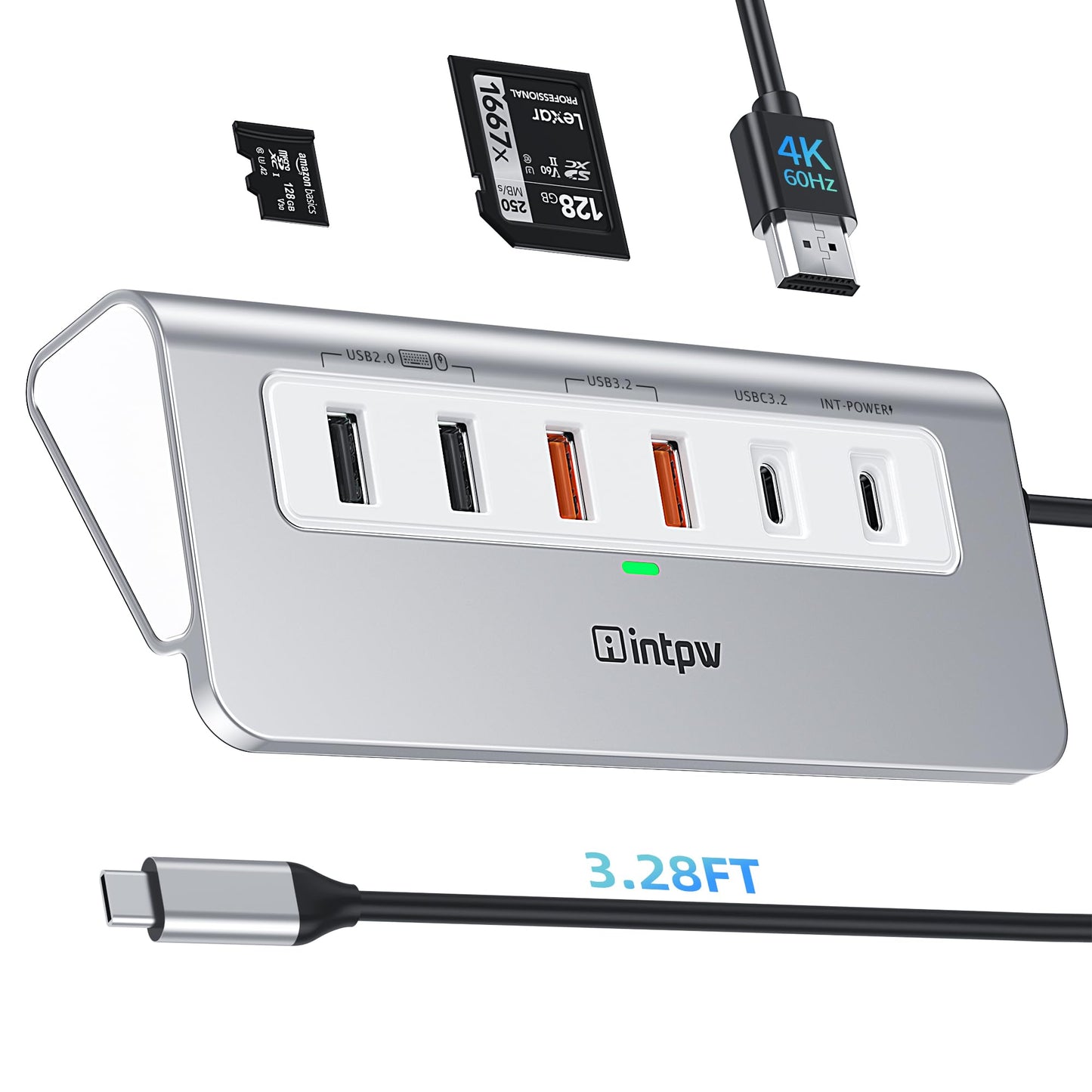 USB C Hub 10Gbps, 9-in-1 USB 3.2 Hub with 4K@60Hz HDMI, Type-C 3.2, 2 USB-A 3.2, 2 USB-A 2.0, PD 100W, SD/TF Slot, Aluminum USB Hub for Laptop, iPhone 16/15 Series, MacBook Air/Pro and More