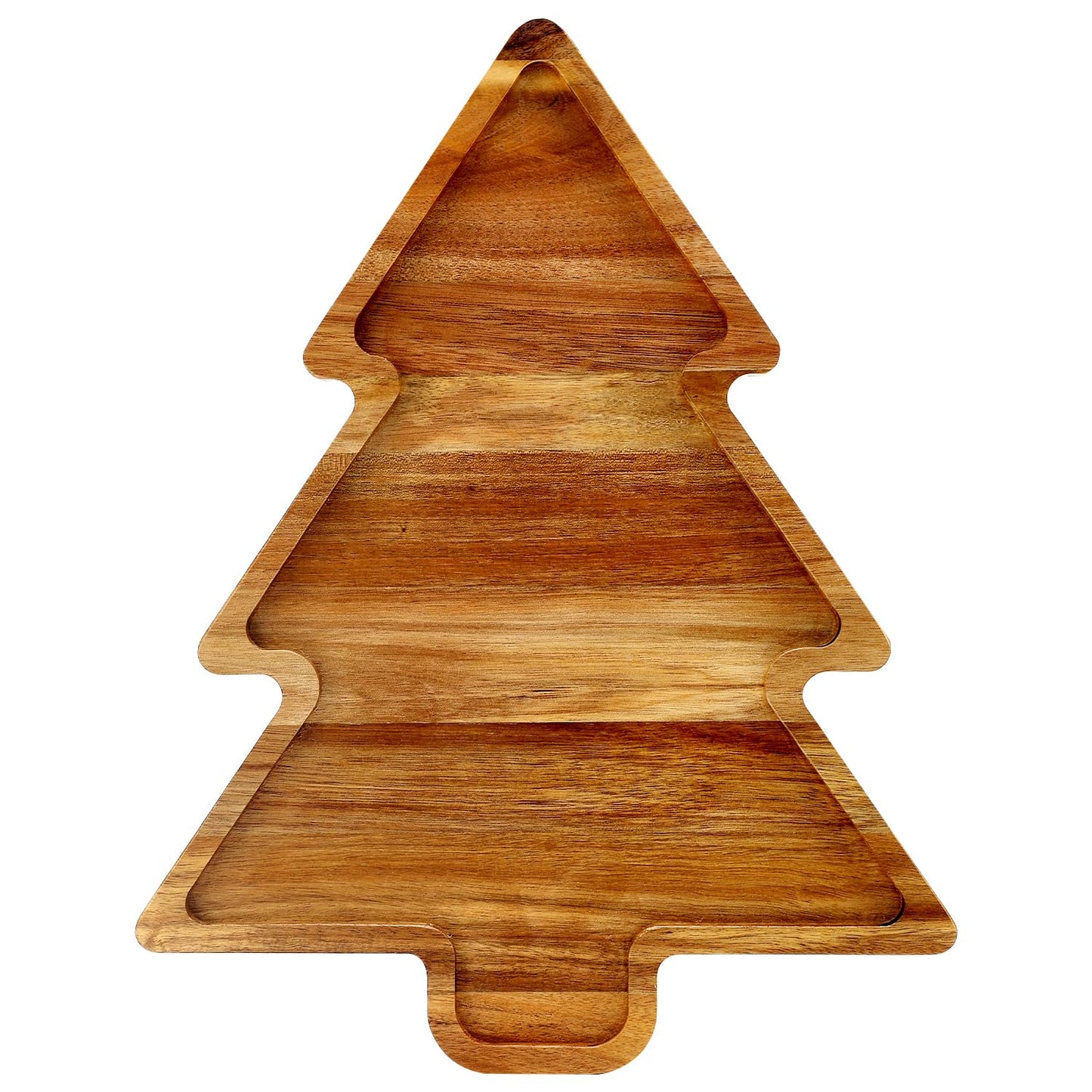 Acacia Wood Christmas Tree Tray Gift Ideas Decorative Xmas Platters Serving Dish Wooden Snack Charcuterie Board for Christmas Veggie Trays Food Cheese Boards Festive Plate Holiday Fruit Cookie Tray