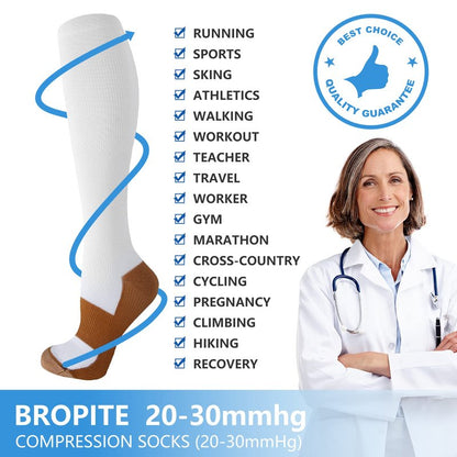 bropite Compression Socks for Women & Men Circulation-Support Knee High Socks 20-30 mmhg-Best for Running,Medical,Nurse,Travel