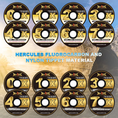 HERCULES Fly Fishing Tippet 3 Pack with Fly Tippet Holder, 2X - 8.81LB - 55YDS, Nylon