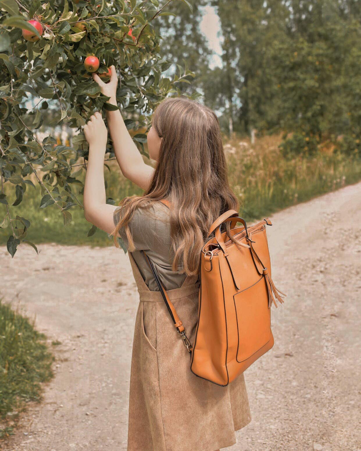 ECOSUSI Tote Bag Convertible Backpack Purse for Women Vegan Leather Handbag Multifuction Shoulder Bag