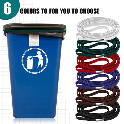 Riakrum 6 Pieces Trash Can Rubber Bands, Suitable for 60-98 Gallon Trash Cans,Perimeter from 102 Inches to 150 Inches Large Multi-functional Rubber Bands Suitable Kitchen Camping,6 Colors(Flat)