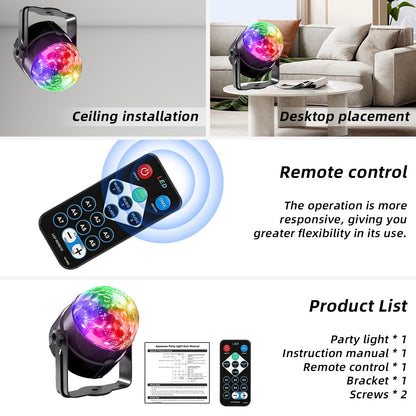 Yiixuyo - 2-Piece Set of Party Lights, Voice Controlled Flash with Remote Control, Disco Ball Lights, DJ Strobe Lamp, Wedding Bars, KTV Karaoke/New Year's Eve Halloween Christmas Decorations. ﻿