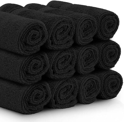 White Classic Luxury Black Hand Towels