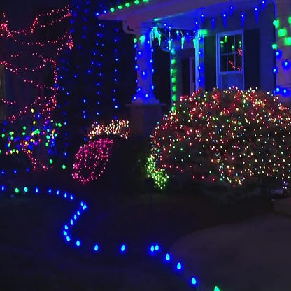 Dazzle Bright C9 Waterproof Blue Christmas Lights, 50 LED, 33ft Long, Indoor Outdoor Use