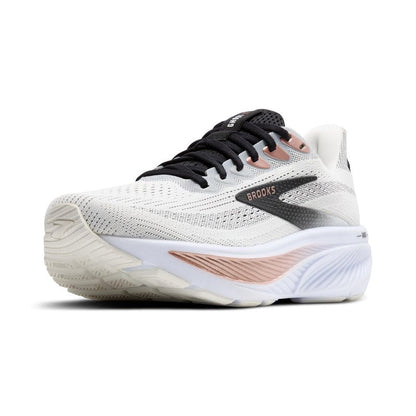 Brooks Women’s Ghost 17 Neutral Running Shoe - White/Black/Rose Gold - 13 Wide